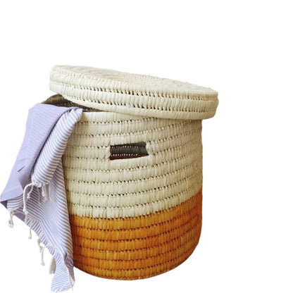 The Basket Room Wapi Lidded Laundry Basket - Orange - Waha Lifestyle