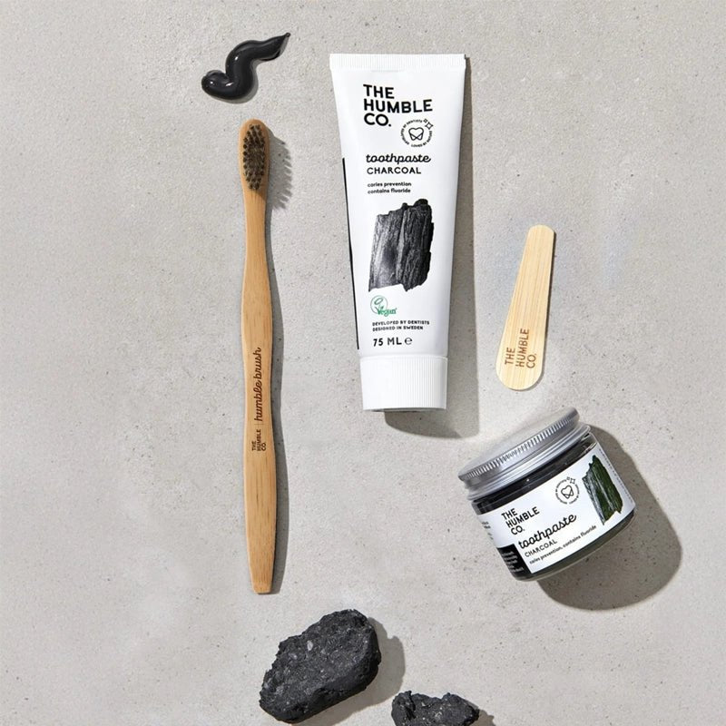 Bamboo Charcoal Infused Toothbrush with  Soft Bristles for Adults