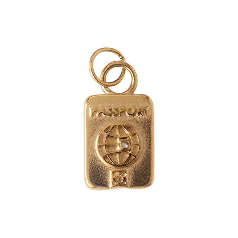 Gold-Tone Stainless Steel Notebook Cover Charm