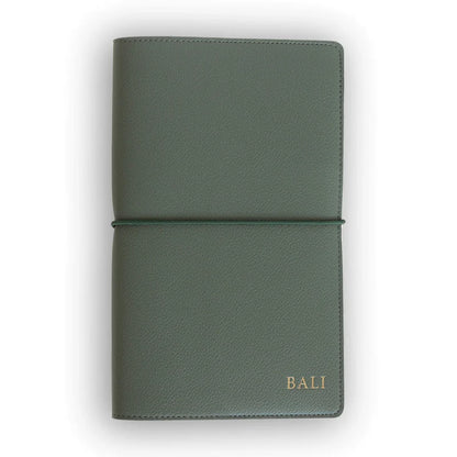 Refillable Textured Faux Leather Notebook Cover with Pockets &amp; Elastic Closure