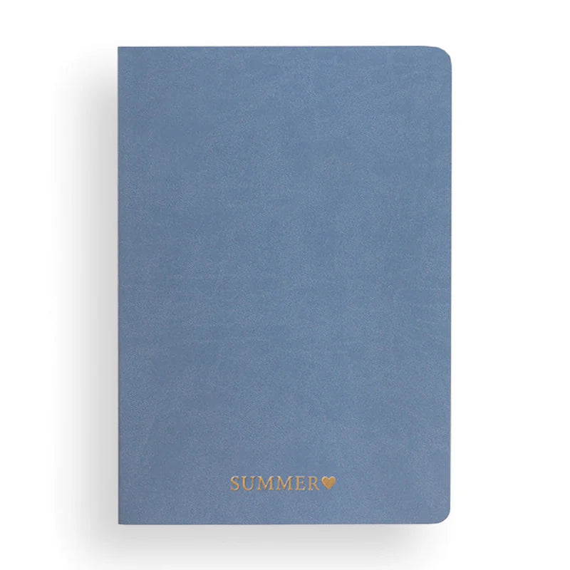 Soft-Touch Lined Notebook with Elastic Closure &amp; Back Pocket - 160 Pages