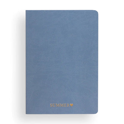 Soft-Touch Lined Notebook with Elastic Closure &amp; Back Pocket - 160 Pages