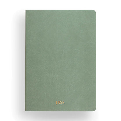 Soft-Touch Lined Notebook with Elastic Closure &amp; Back Pocket - 160 Pages