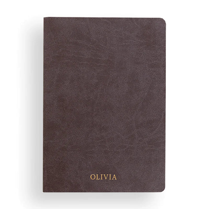 Soft-Touch Lined Notebook with Elastic Closure &amp; Back Pocket - 160 Pages