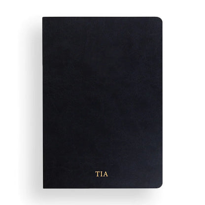 Soft-Touch Lined Notebook with Elastic Closure &amp; Back Pocket - 160 Pages