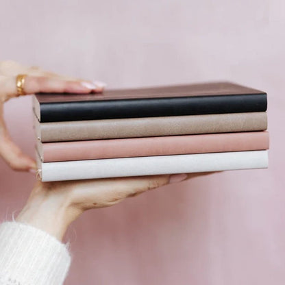 Undated Daily Planner with Faux Leather Hardcover