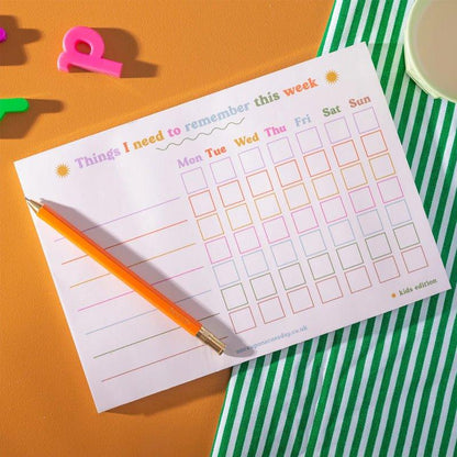 Things I Need To Remember Kids Weekly Planner - A5 - Waha Lifestyle