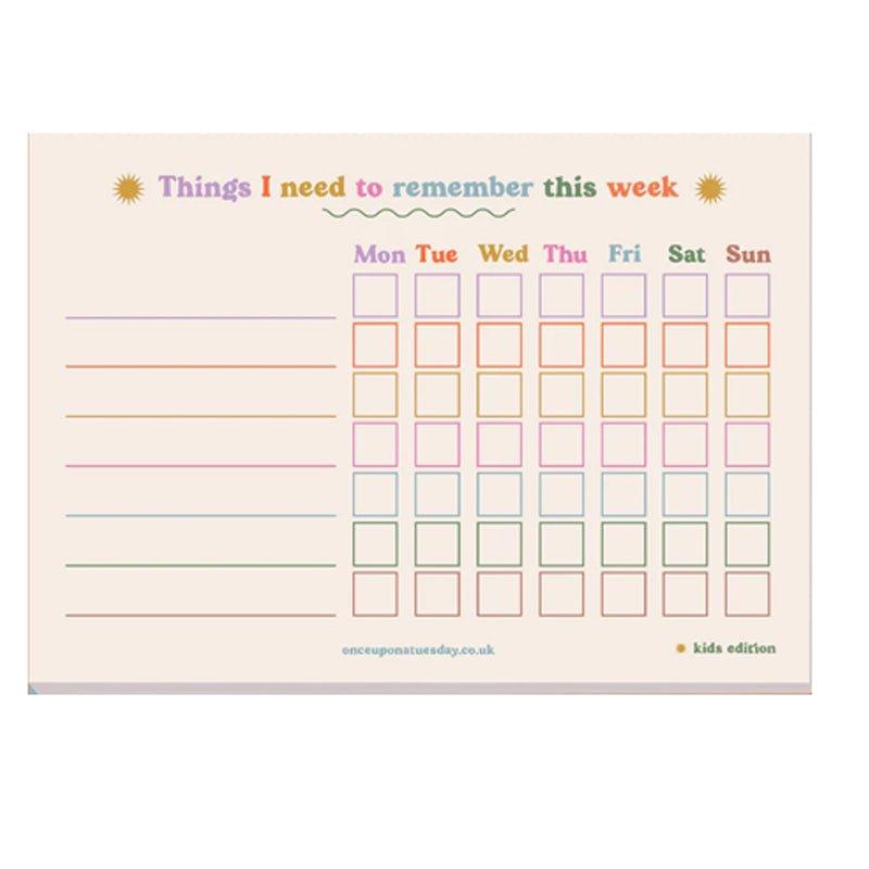 Things I Need To Remember Kids Weekly Planner - A5 - Waha Lifestyle