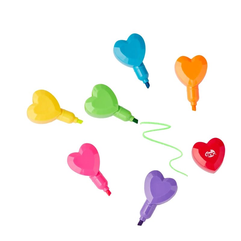 Heart Stacking Highlighter Pen for Study Notes - 6 Colours