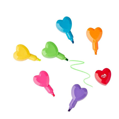 Heart Stacking Highlighter Pen for Study Notes - 6 Colours
