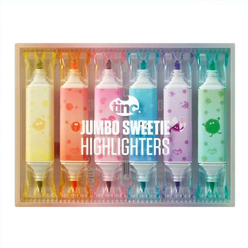 Jumbo Sweetie Double End Highlighter Pens – Set of 6 Colours