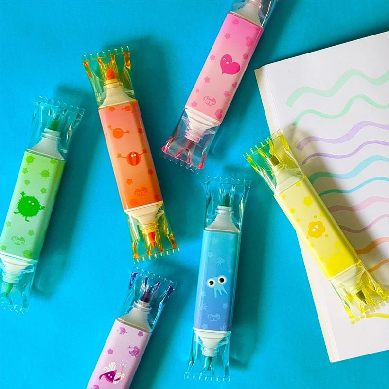 Jumbo Sweetie Double End Highlighter Pens – Set of 6 Colours