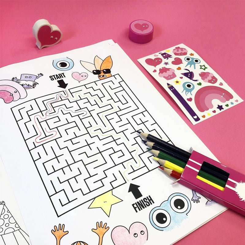 Kids Activity &amp; Colouring Set with Stickers – Mallo Bundle