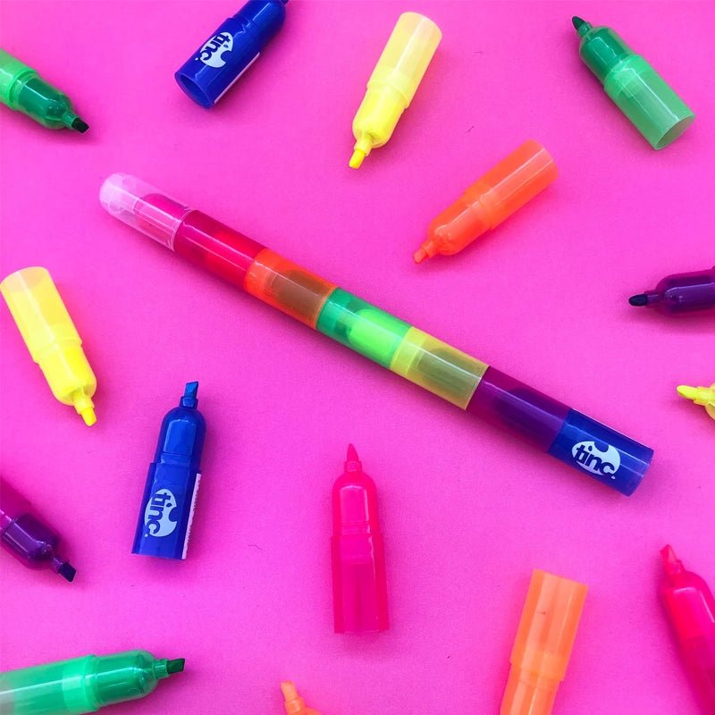 Multicolo Stacking Highlighter Set for Kids &amp; Study – 7 Colours