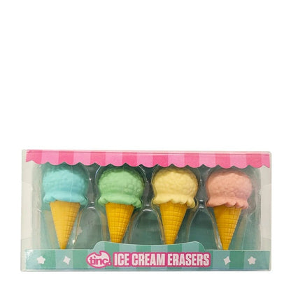 Pastel Ice Cream Eraser Set for Kids – 4pcs
