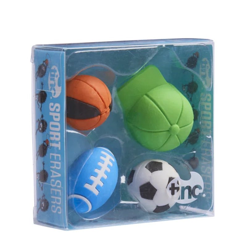 Scented Sports-Themed Eraser Set for Kids – 4pcs