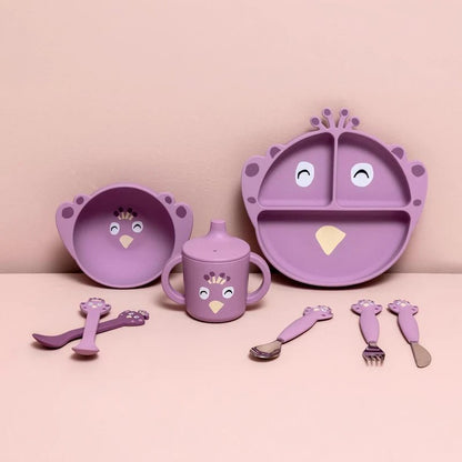 Kids Silicone &amp; Stainless Steel Feeding Cutlery Set – 3pcs