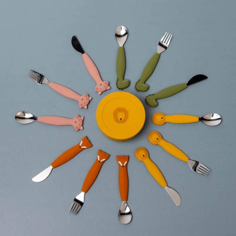 Kids Silicone &amp; Stainless Steel Feeding Cutlery Set – 3pcs