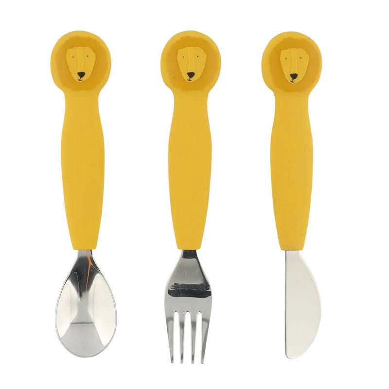 Kids Silicone &amp; Stainless Steel Feeding Cutlery Set – 3pcs