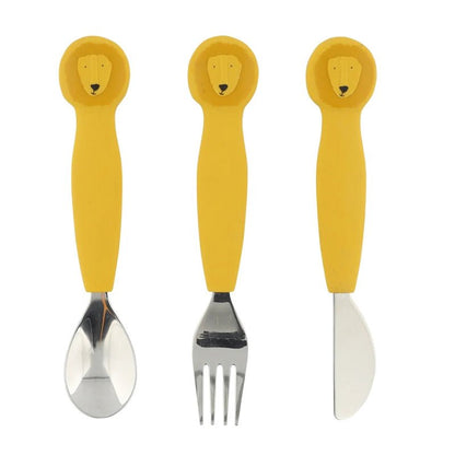 Kids Silicone &amp; Stainless Steel Feeding Cutlery Set – 3pcs