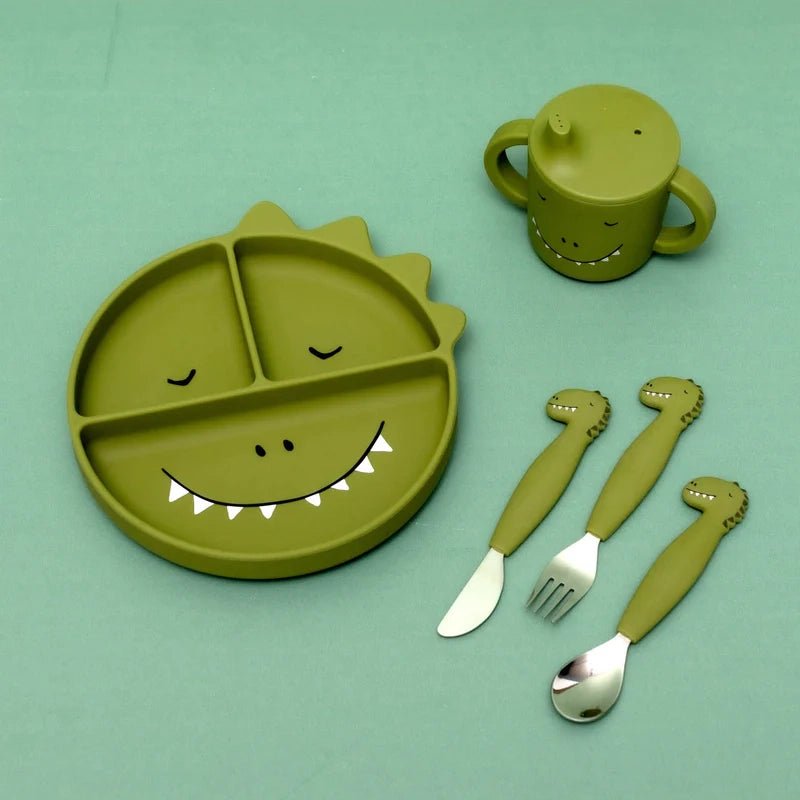 Kids Silicone &amp; Stainless Steel Feeding Cutlery Set – 3pcs