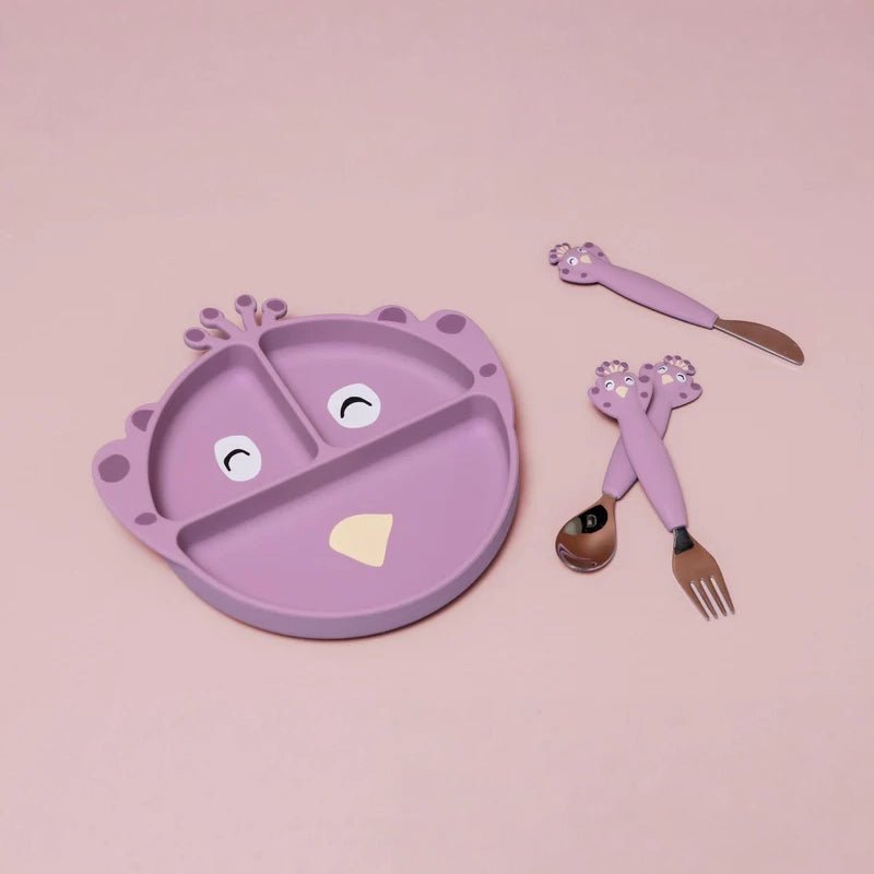 Kids Silicone &amp; Stainless Steel Feeding Cutlery Set – 3pcs