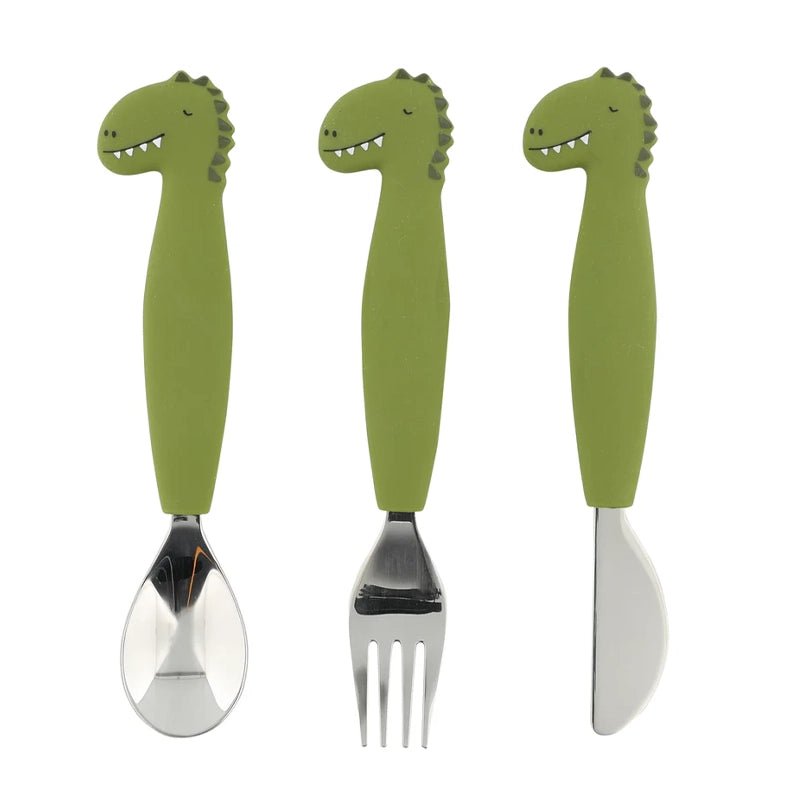 Kids Silicone &amp; Stainless Steel Feeding Cutlery Set – 3pcs