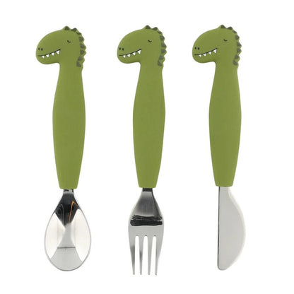Kids Silicone &amp; Stainless Steel Feeding Cutlery Set – 3pcs