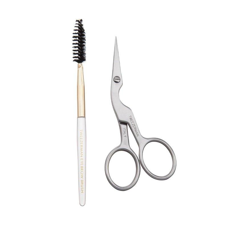 Tweezerman Brow Shaping Scissors &amp; Brush - 2Pcs - Waha Lifestyle