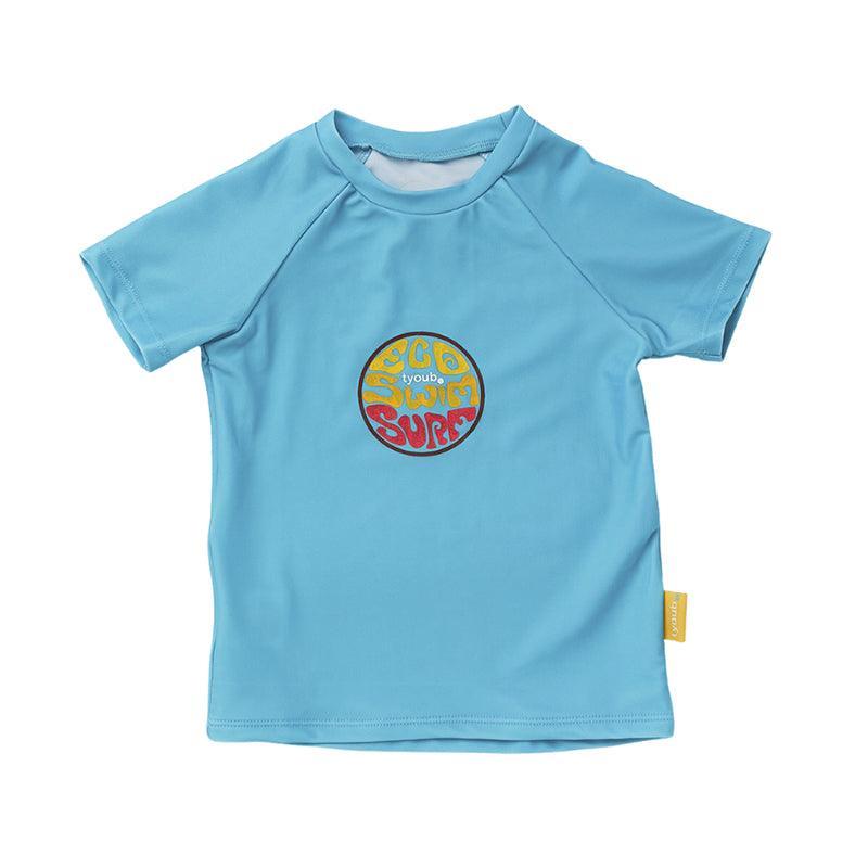 Tyoub Short Sleeve Rash Guard For Kids - Aqua - Waha Lifestyle