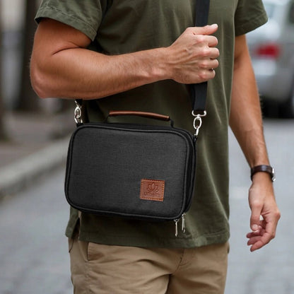 Insulated Lunch Bag with Adjustable Strap &amp; Handle  - Black