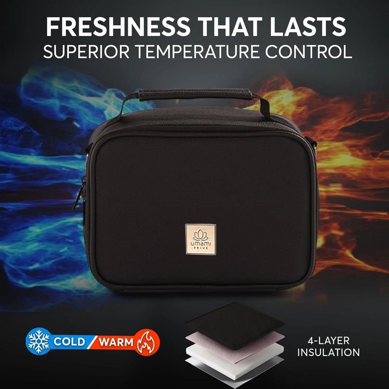 Prive Leather Thermal Insulated Lunch Bag – Deep Black