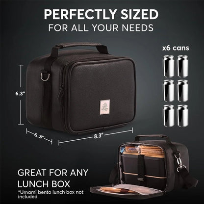 Prive Leather Thermal Insulated Lunch Bag – Deep Black