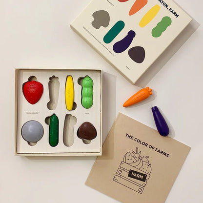 Vegetable - shaped Farm Kids Coloring Crayons - 8pcs - Waha Lifestyle