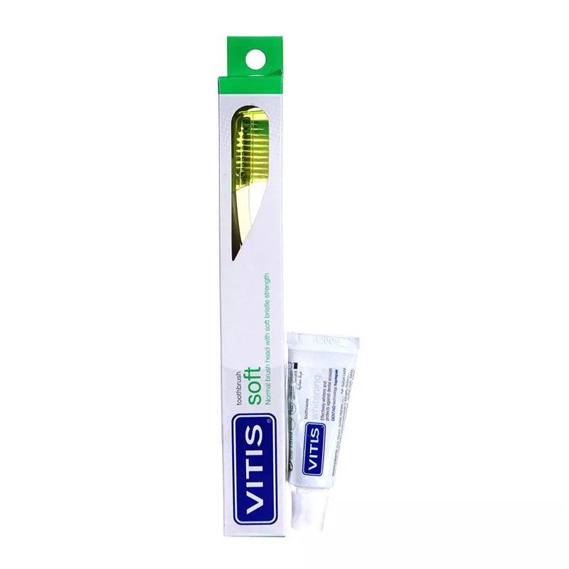 Vitis Soft Toothbrush + Whitening Toothpaste - 15ml - Waha Lifestyle