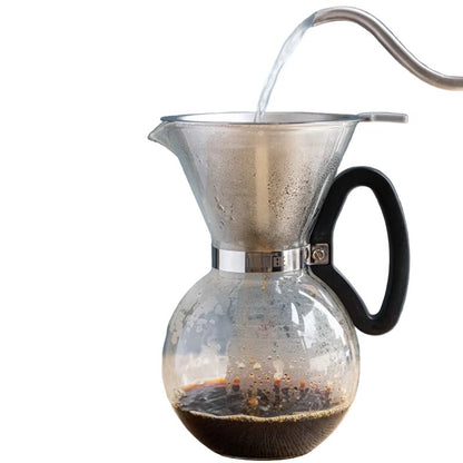 Pour Over Coffee Maker with Stainless Steel Coffee Dripper - 1.1L