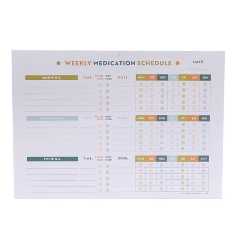 Weekly Medication Schedule - A4 - Waha Lifestyle