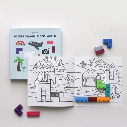 World Lego Block - shaped Crayons &amp; Coloring Book Set - Waha Lifestyle