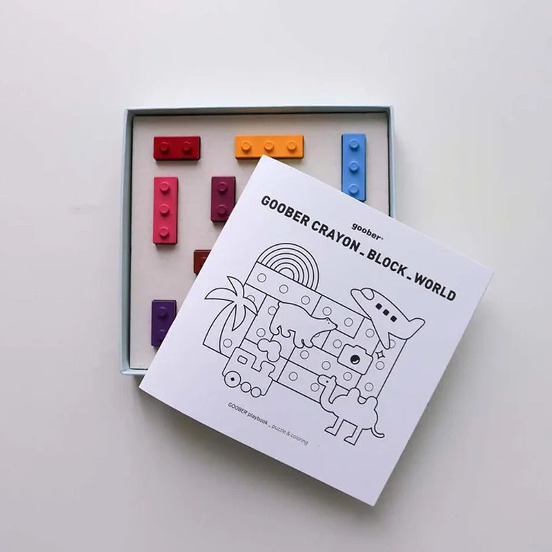 World Lego Block - shaped Crayons &amp; Coloring Book Set - Waha Lifestyle