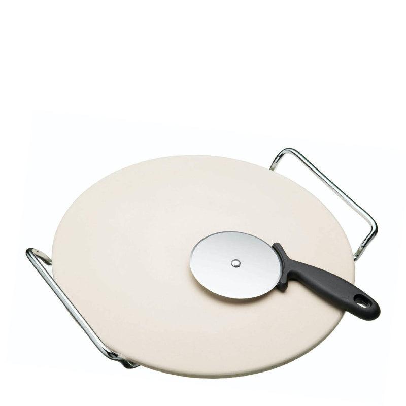 World of Flavours Italian Pizza Stone &amp; Cutter Set - Waha Lifestyle