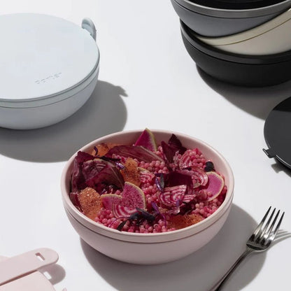 Ceramic Bowl Lunch Container with Lid &amp; Strap - 1Ltr
