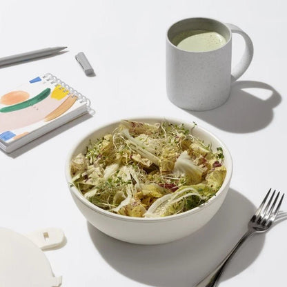 Ceramic Bowl Lunch Container with Lid &amp; Strap - 1Ltr