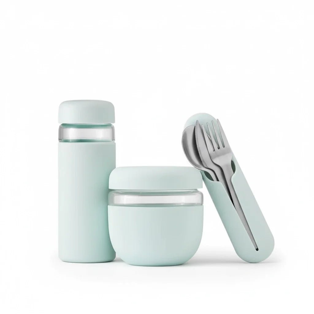 W&amp;P On - the - Go Lunch Box Gift Set - Mint - 3pcs in Kuwait - Waha Lifestyle