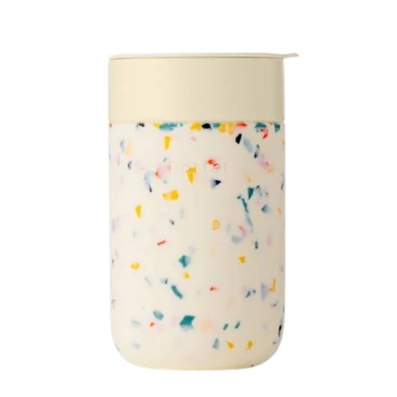 Portable Ceramic Mug with Protective Silicone Sleeve &amp; Lid - 473ml