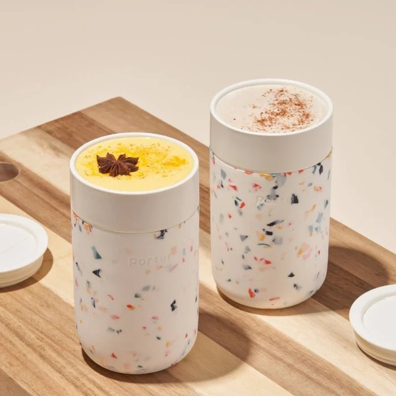 Portable Ceramic Mug with Protective Silicone Sleeve & Lid - 473ml