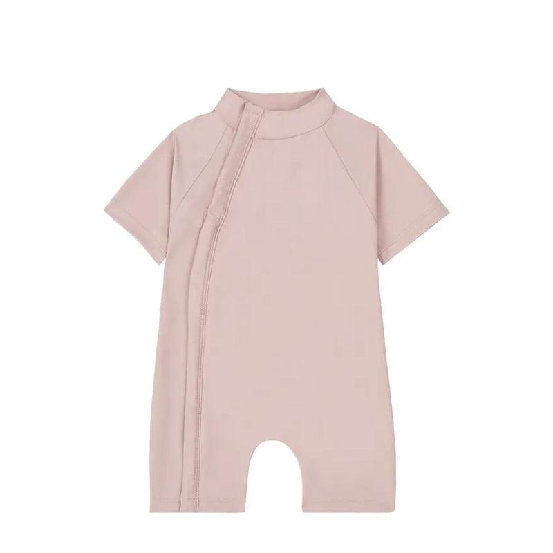 Zimmi Onesie Kids Swimsuitآ withآ Zip Closure - Unisex - Rose - Waha Lifestyle