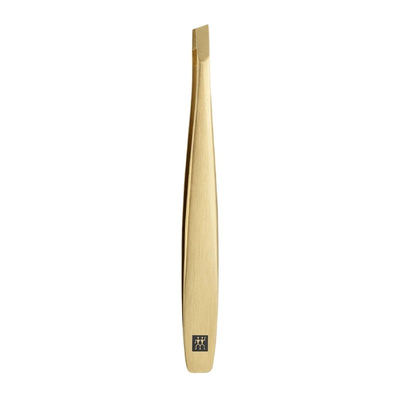 Premium Stainless Steel Twinox Slanted Tweezers – Gold Edition