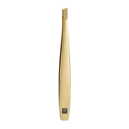 Premium Stainless Steel Twinox Slanted Tweezers – Gold Edition