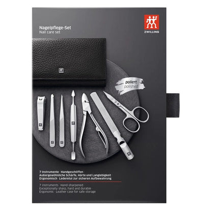 ZWILLING Professional Manicure &amp; Pedicure Nail Care Set with Leather Case - 7pcs in Kuwait - Waha Lifestyle