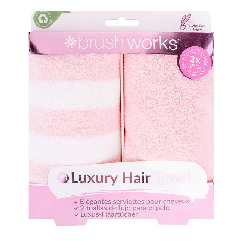 Brushworks Luxury Hair Towels Pack - 2 Pcs - WahaLifeStyle